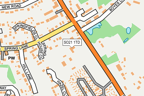 SO21 1TD map - OS OpenMap – Local (Ordnance Survey)