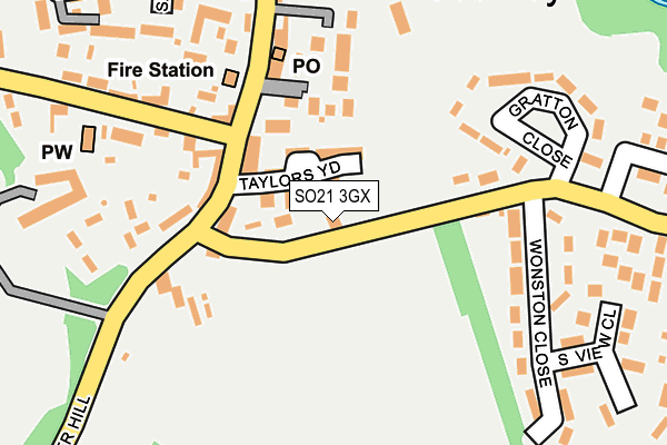 SO21 3GX map - OS OpenMap – Local (Ordnance Survey) SO21 3GX map - OS OpenMap – Local (Ordnance Survey)