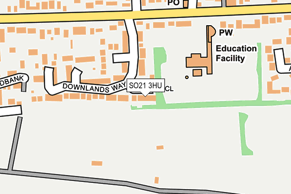 SO21 3HU map - OS OpenMap – Local (Ordnance Survey) SO21 3HU map - OS OpenMap – Local (Ordnance Survey)