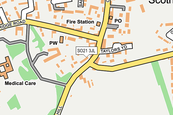 SO21 3JL map - OS OpenMap – Local (Ordnance Survey) SO21 3JL map - OS OpenMap – Local (Ordnance Survey)