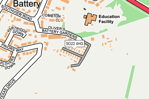 SO22 4HG map - OS OpenMap – Local (Ordnance Survey) SO22 4HG map - OS OpenMap – Local (Ordnance Survey)