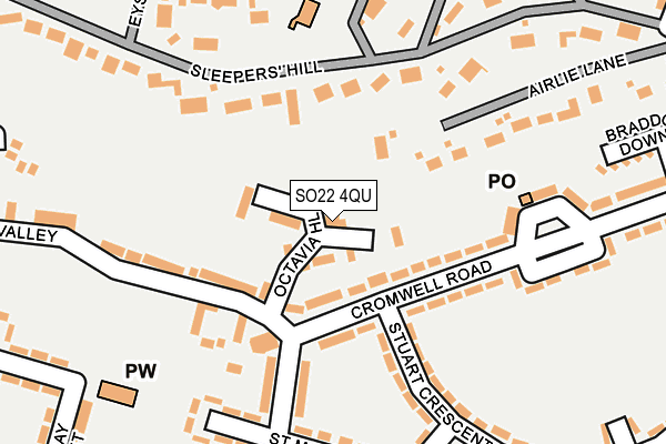 SO22 4QU map - OS OpenMap – Local (Ordnance Survey) SO22 4QU map - OS OpenMap – Local (Ordnance Survey)