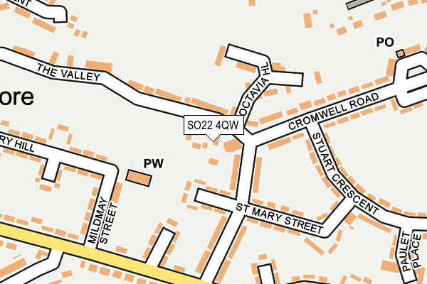 SO22 4QW map - OS OpenMap – Local (Ordnance Survey) SO22 4QW map - OS OpenMap – Local (Ordnance Survey)