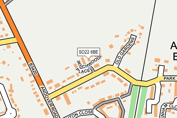 SO22 6BE map - OS OpenMap – Local (Ordnance Survey) SO22 6BE map - OS OpenMap – Local (Ordnance Survey)