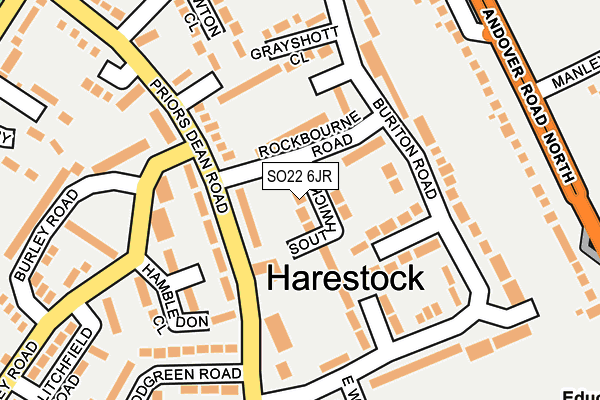 SO22 6JR map - OS OpenMap – Local (Ordnance Survey) SO22 6JR map - OS OpenMap – Local (Ordnance Survey)