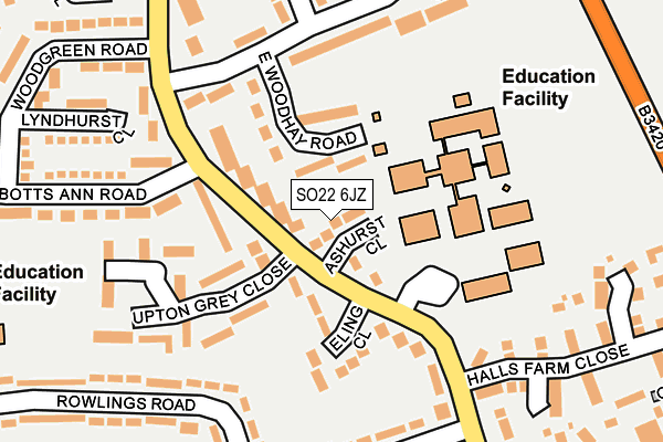 SO22 6JZ map - OS OpenMap – Local (Ordnance Survey) SO22 6JZ map - OS OpenMap – Local (Ordnance Survey)