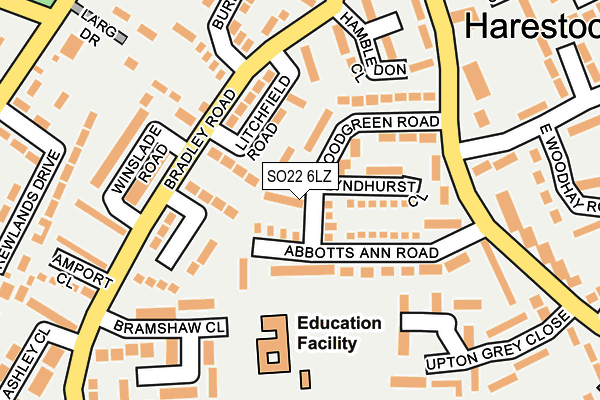 SO22 6LZ map - OS OpenMap – Local (Ordnance Survey) SO22 6LZ map - OS OpenMap – Local (Ordnance Survey)
