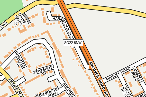 SO22 6NW map - OS OpenMap – Local (Ordnance Survey) SO22 6NW map - OS OpenMap – Local (Ordnance Survey)