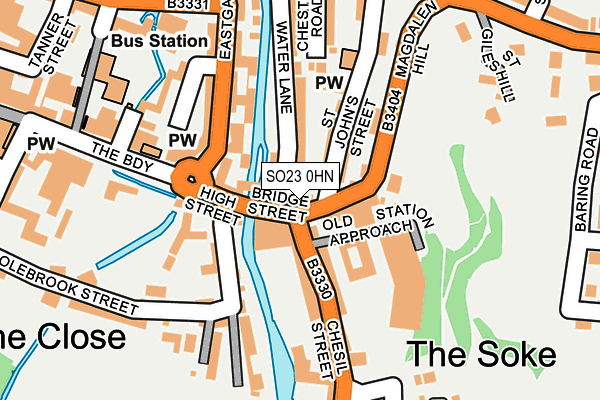 SO23 0HN map - OS OpenMap – Local (Ordnance Survey) SO23 0HN map - OS OpenMap – Local (Ordnance Survey)