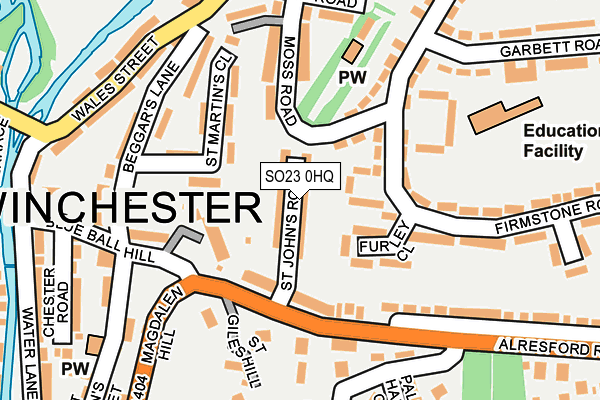 SO23 0HQ map - OS OpenMap – Local (Ordnance Survey) SO23 0HQ map - OS OpenMap – Local (Ordnance Survey)