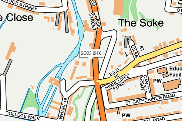SO23 0HX map - OS OpenMap – Local (Ordnance Survey) SO23 0HX map - OS OpenMap – Local (Ordnance Survey)
