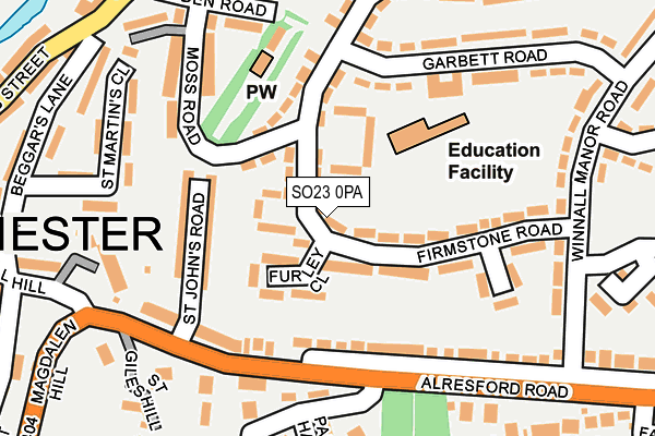 SO23 0PA map - OS OpenMap – Local (Ordnance Survey) SO23 0PA map - OS OpenMap – Local (Ordnance Survey)