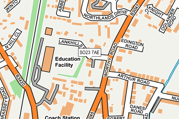 SO23 7AE map - OS OpenMap – Local (Ordnance Survey) SO23 7AE map - OS OpenMap – Local (Ordnance Survey)