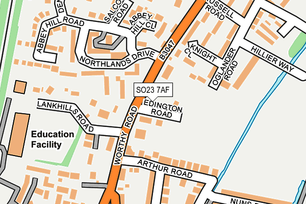 SO23 7AF map - OS OpenMap – Local (Ordnance Survey)