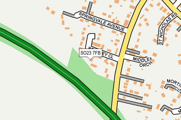 SO23 7FB map - OS OpenMap – Local (Ordnance Survey) SO23 7FB map - OS OpenMap – Local (Ordnance Survey)