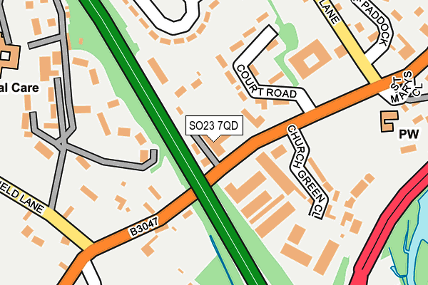 SO23 7QD map - OS OpenMap – Local (Ordnance Survey)