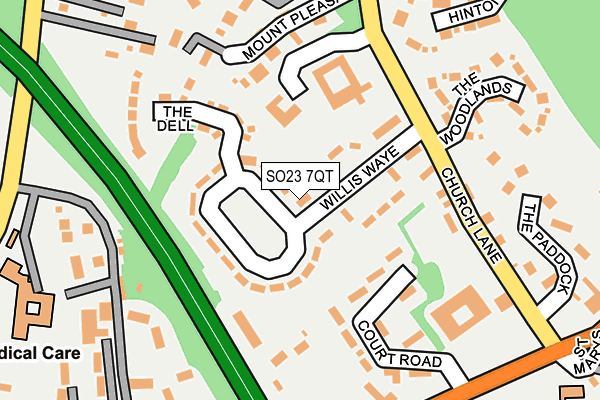 SO23 7QT map - OS OpenMap – Local (Ordnance Survey) SO23 7QT map - OS OpenMap – Local (Ordnance Survey)