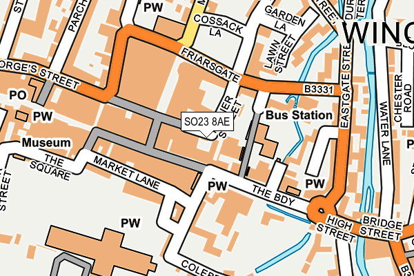 SO23 8AE map - OS OpenMap – Local (Ordnance Survey) SO23 8AE map - OS OpenMap – Local (Ordnance Survey)