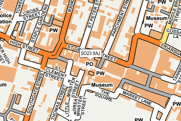 SO23 8AJ map - OS OpenMap – Local (Ordnance Survey) SO23 8AJ map - OS OpenMap – Local (Ordnance Survey)
