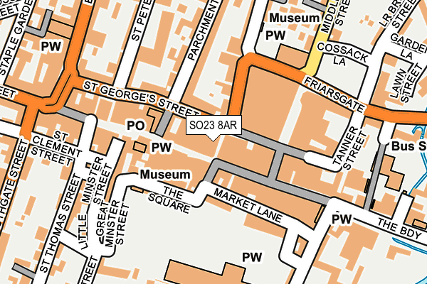 SO23 8AR map - OS OpenMap – Local (Ordnance Survey) SO23 8AR map - OS OpenMap – Local (Ordnance Survey)