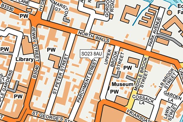 SO23 8AU map - OS OpenMap – Local (Ordnance Survey) SO23 8AU map - OS OpenMap – Local (Ordnance Survey)