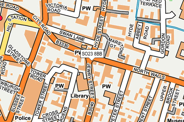 SO23 8BB map - OS OpenMap – Local (Ordnance Survey) SO23 8BB map - OS OpenMap – Local (Ordnance Survey)