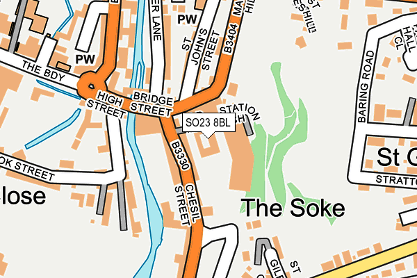 SO23 8BL map - OS OpenMap – Local (Ordnance Survey) SO23 8BL map - OS OpenMap – Local (Ordnance Survey)