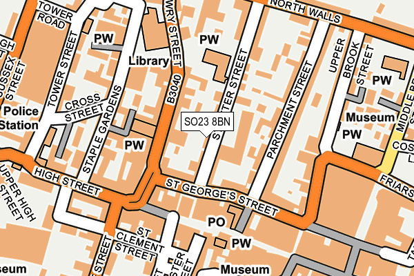 SO23 8BN map - OS OpenMap – Local (Ordnance Survey) SO23 8BN map - OS OpenMap – Local (Ordnance Survey)