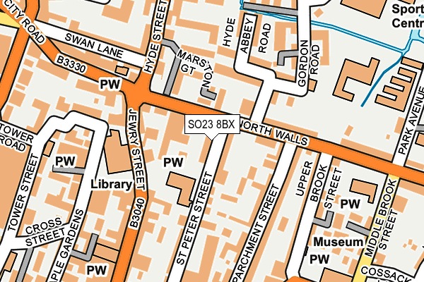SO23 8BX map - OS OpenMap – Local (Ordnance Survey) SO23 8BX map - OS OpenMap – Local (Ordnance Survey)