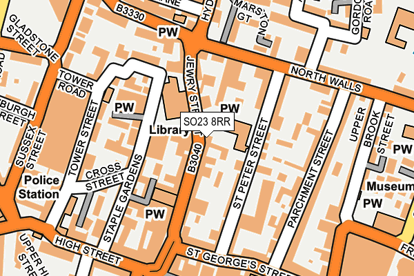 SO23 8RR map - OS OpenMap – Local (Ordnance Survey) SO23 8RR map - OS OpenMap – Local (Ordnance Survey)