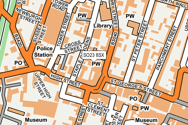 SO23 8SX map - OS OpenMap – Local (Ordnance Survey) SO23 8SX map - OS OpenMap – Local (Ordnance Survey)