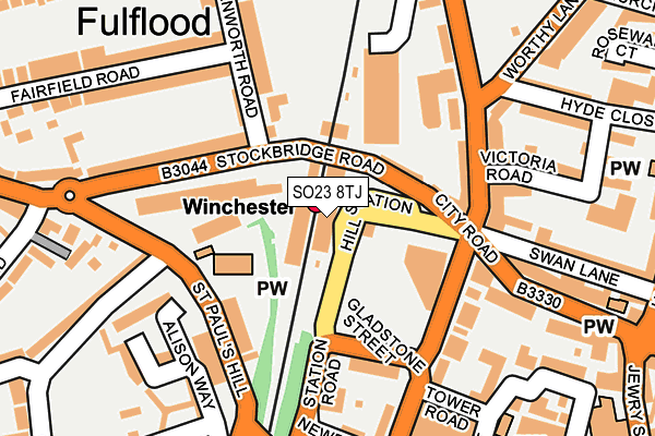 SO23 8TJ map - OS OpenMap – Local (Ordnance Survey) SO23 8TJ map - OS OpenMap – Local (Ordnance Survey)