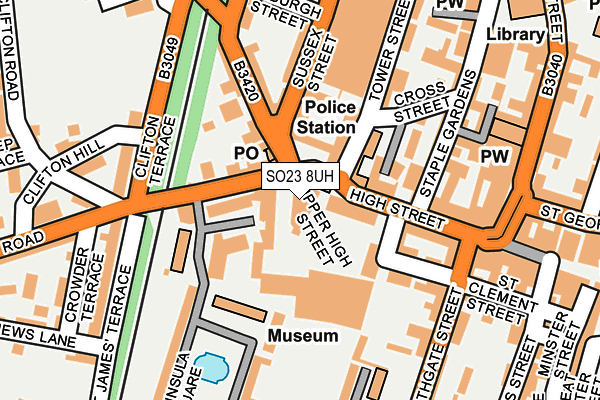 SO23 8UH map - OS OpenMap – Local (Ordnance Survey) SO23 8UH map - OS OpenMap – Local (Ordnance Survey)