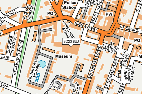 SO23 8UJ map - OS OpenMap – Local (Ordnance Survey) SO23 8UJ map - OS OpenMap – Local (Ordnance Survey)
