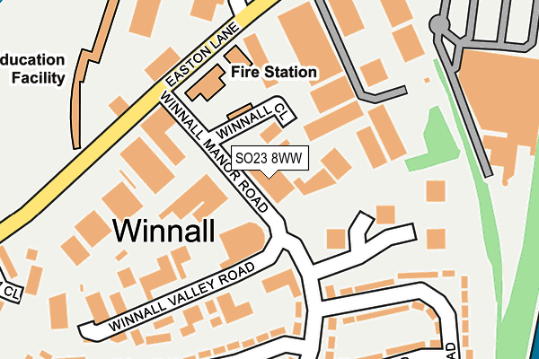 SO23 8WW map - OS OpenMap – Local (Ordnance Survey) SO23 8WW map - OS OpenMap – Local (Ordnance Survey)