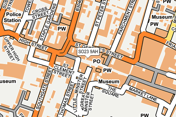 SO23 9AH map - OS OpenMap – Local (Ordnance Survey) SO23 9AH map - OS OpenMap – Local (Ordnance Survey)