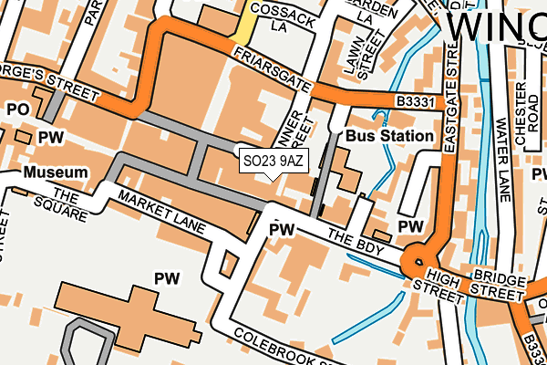 SO23 9AZ map - OS OpenMap – Local (Ordnance Survey) SO23 9AZ map - OS OpenMap – Local (Ordnance Survey)