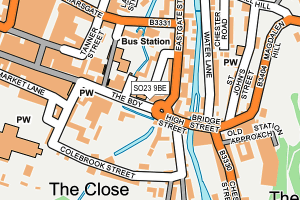 SO23 9BE map - OS OpenMap – Local (Ordnance Survey) SO23 9BE map - OS OpenMap – Local (Ordnance Survey)