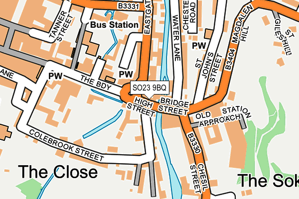 SO23 9BQ map - OS OpenMap – Local (Ordnance Survey) SO23 9BQ map - OS OpenMap – Local (Ordnance Survey)