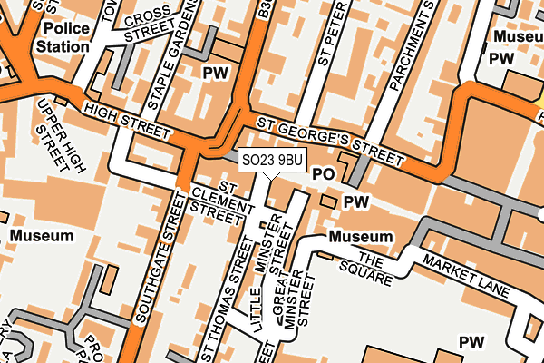 SO23 9BU map - OS OpenMap – Local (Ordnance Survey) SO23 9BU map - OS OpenMap – Local (Ordnance Survey)