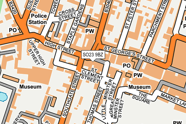 SO23 9BZ map - OS OpenMap – Local (Ordnance Survey) SO23 9BZ map - OS OpenMap – Local (Ordnance Survey)