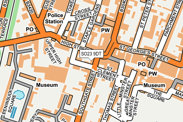 SO23 9DT map - OS OpenMap – Local (Ordnance Survey) SO23 9DT map - OS OpenMap – Local (Ordnance Survey)