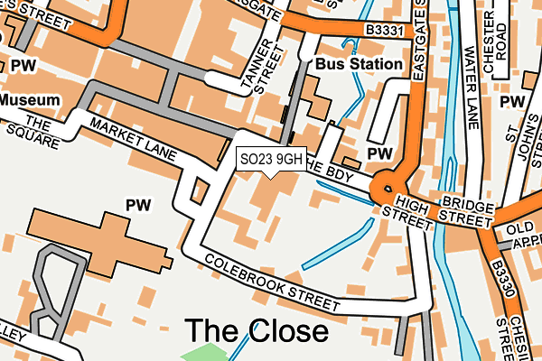 SO23 9GH map - OS OpenMap – Local (Ordnance Survey) SO23 9GH map - OS OpenMap – Local (Ordnance Survey)