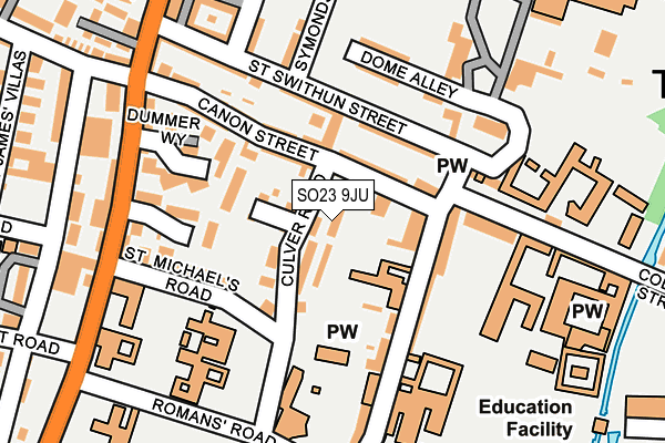SO23 9JU map - OS OpenMap – Local (Ordnance Survey) SO23 9JU map - OS OpenMap – Local (Ordnance Survey)