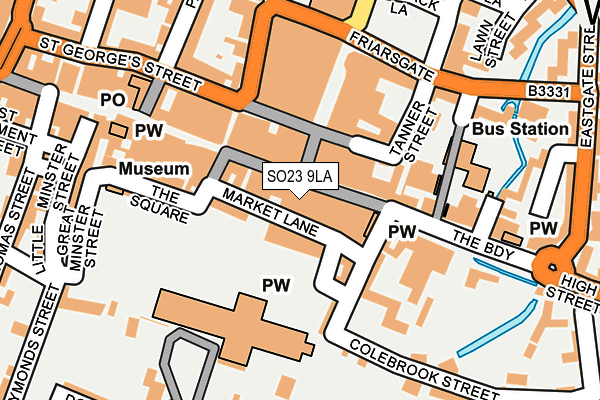 SO23 9LA map - OS OpenMap – Local (Ordnance Survey) SO23 9LA map - OS OpenMap – Local (Ordnance Survey)