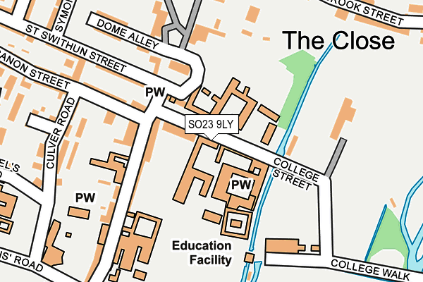 SO23 9LY map - OS OpenMap – Local (Ordnance Survey) SO23 9LY map - OS OpenMap – Local (Ordnance Survey)