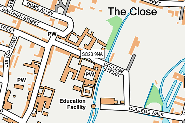 SO23 9NA map - OS OpenMap – Local (Ordnance Survey) SO23 9NA map - OS OpenMap – Local (Ordnance Survey)