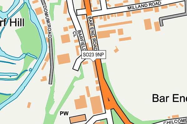 SO23 9NP map - OS OpenMap – Local (Ordnance Survey) SO23 9NP map - OS OpenMap – Local (Ordnance Survey)