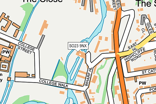SO23 9NX map - OS OpenMap – Local (Ordnance Survey) SO23 9NX map - OS OpenMap – Local (Ordnance Survey)