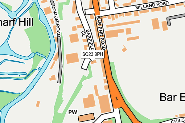 SO23 9PH map - OS OpenMap – Local (Ordnance Survey) SO23 9PH map - OS OpenMap – Local (Ordnance Survey)